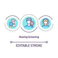 icona del concetto di screening dell'udito vettore