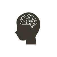umano cervello icona su bianca sfondo, umano cervello simbolo vettore illustrazione