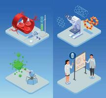 isometrico nanotecnologie impostato vettore