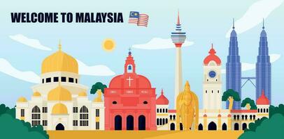 Malaysia viaggio manifesto vettore