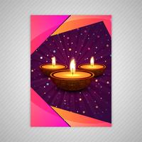 Vettore elegante del modello dell'opuscolo della cartolina d'auguri elegante di diwali