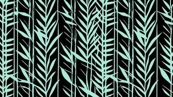 verde bambù le foglie intervallati con nero sfondo vettore
