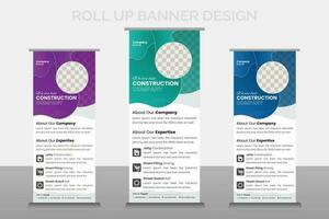 roll up banner design vettore