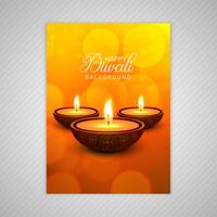 Disegno decorativo del modello di cartolina d'auguri di diwali vettore