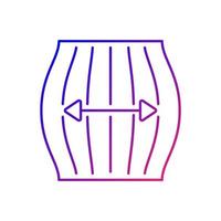 icona di vettore lineare gradiente proprietà tessuto elasticizzato