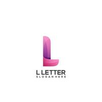 lettera l logo colorato disegno vettoriale gradiente