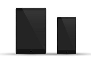 illustrazione vettoriale di tablet e telefono cellulare isolato su uno sfondo bianco