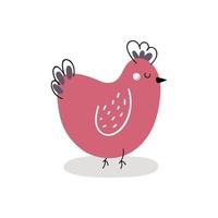 pollo carino isolato su sfondo bianco. pollo di pasqua. design per pasqua. illustrazione vettoriale di cartone animato piatto