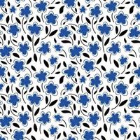 modello senza giunture di fiori di camomilla blu su un modello bianco background.spring. illustrazione vettoriale piatta