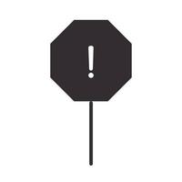 icona avviso bacheca avviso traffico attenzione pericolo punto esclamativo precauzione silhouette stile design silhouette vettore