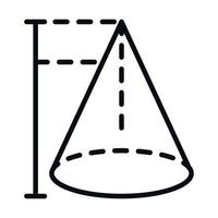 matematica educazione scuola scienza figura geometrica cono linea e icona di stile vettore