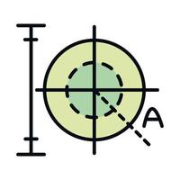 icona dello stile di riempimento e linea del diagramma di trigonometria della scuola dell'educazione matematica vettore