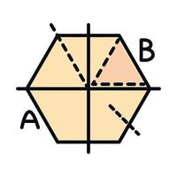 linea del grafico dell'algebra della scuola dell'educazione matematica e icona dello stile di riempimento vettore