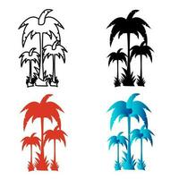 astratto spiaggia palma silhouette illustrazione vettore