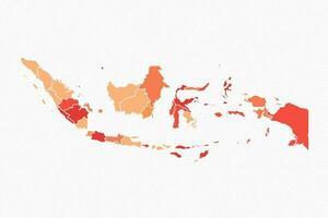 colorato Indonesia diviso carta geografica illustrazione vettore