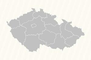 dettagliato carta geografica di ceco repubblica con stati e città vettore