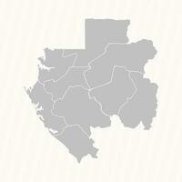 dettagliato carta geografica di Gabon con stati e città vettore