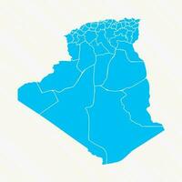 piatto design carta geografica di algeria con dettagli vettore