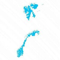 piatto design carta geografica di Norvegia con dettagli vettore