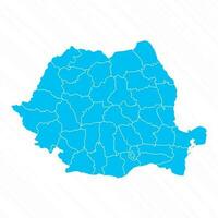 piatto design carta geografica di Romania con dettagli vettore