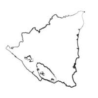 mano disegnato foderato Nicaragua semplice carta geografica disegno vettore