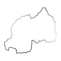 mano disegnato foderato Ruanda semplice carta geografica disegno vettore