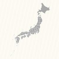 dettagliato carta geografica di Giappone con stati e città vettore