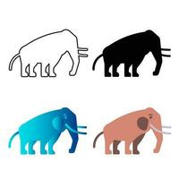 astratto piatto mammut animale silhouette illustrazione vettore