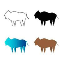 astratto piatto gnu animale silhouette illustrazione vettore