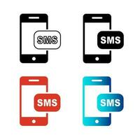 astratto mobile sms silhouette illustrazione vettore