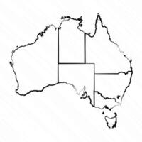 mano disegnato Australia carta geografica illustrazione vettore