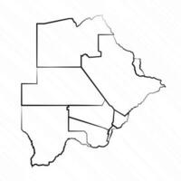 mano disegnato Botswana carta geografica illustrazione vettore