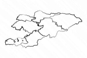 mano disegnato Kyrgyzstan carta geografica illustrazione vettore