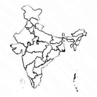 mano disegnato India carta geografica illustrazione vettore