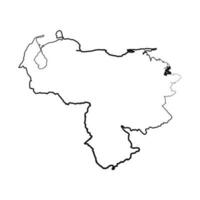 mano disegnato foderato Venezuela semplice carta geografica disegno vettore