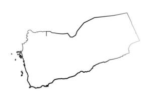 mano disegnato foderato yemen semplice carta geografica disegno vettore