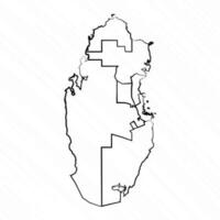 mano disegnato Qatar carta geografica illustrazione vettore