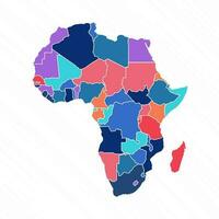 multicolore carta geografica di Africa con paesi vettore