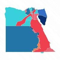 multicolore carta geografica di Egitto con province vettore