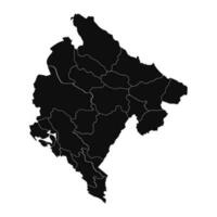 astratto montenegro silhouette dettagliato carta geografica vettore