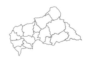 schema schizzo carta geografica di centrale africano repubblica con stati e città vettore