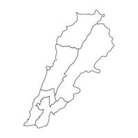 schema schizzo carta geografica di Libano con stati e città vettore