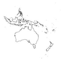 schema schizzo carta geografica di Oceania con stati e città vettore