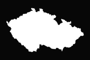 semplice ceco repubblica carta geografica isolato su nero sfondo vettore