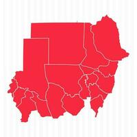stati carta geografica di Sudan con dettagliato frontiere vettore