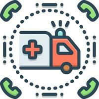 colore icona per ambulanza vettore