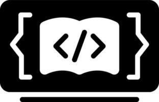 solido icona per codice apprendimento vettore