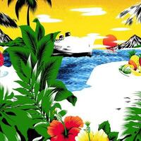 hawaiano e floreale spiaggia astratto modello adatto per tessile e stampa esigenze vettore
