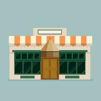 Vintage ▾ ristoranti e negozi facciata vetrina.storefront edificio vettore illustrazione.commerciale memorizzare piatto design