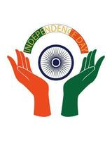 India indipendenza giorno, 15 agosto. vettore tipografico emblemi, logo o distintivi. utilizzabile per indipendenza giorno di India saluto carte, 15 agosto magliette, manifesti e India indipendenza giorno banner